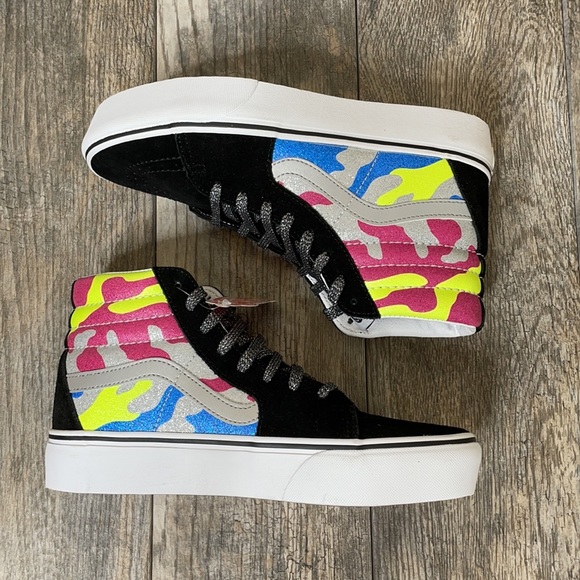 NEW Vans Sk8-Hi Mens Platform2 After Dark Camo Mens 8 UNISEX - Picture 4 of 12